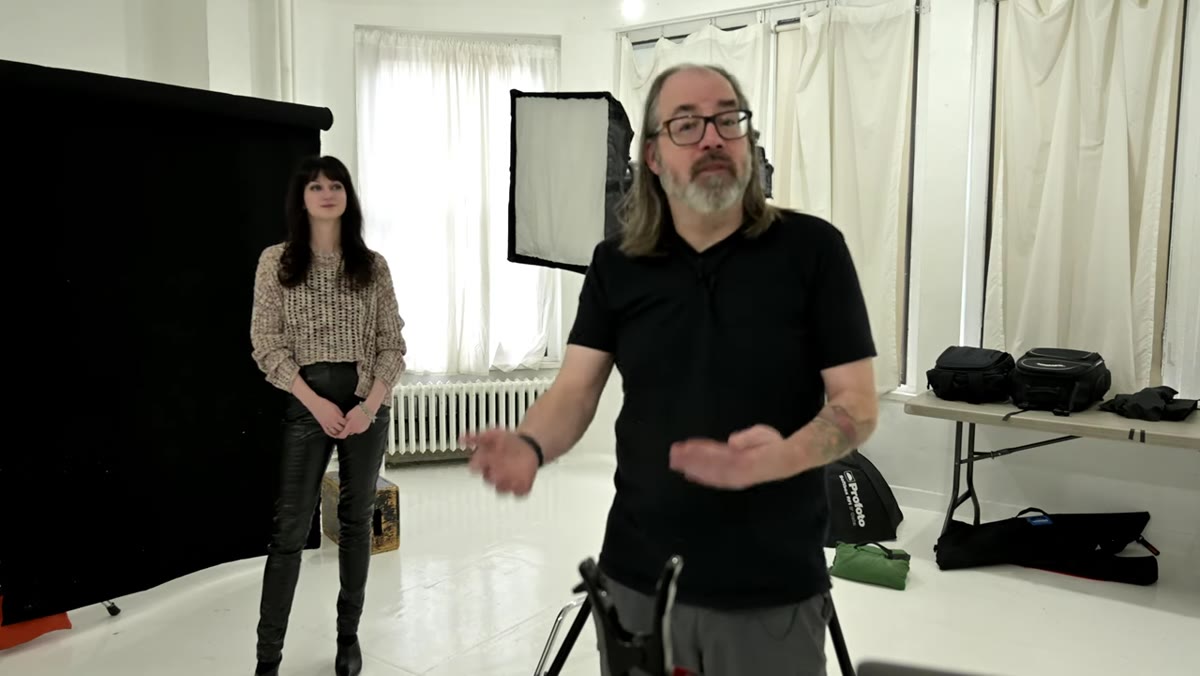 Daniel explaining broad lighting side of face toward camera