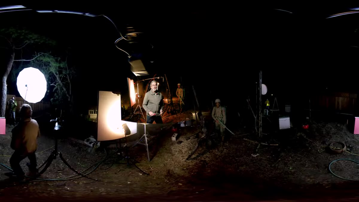 Flamethrower firing, photographer adjusting shutter speed settings