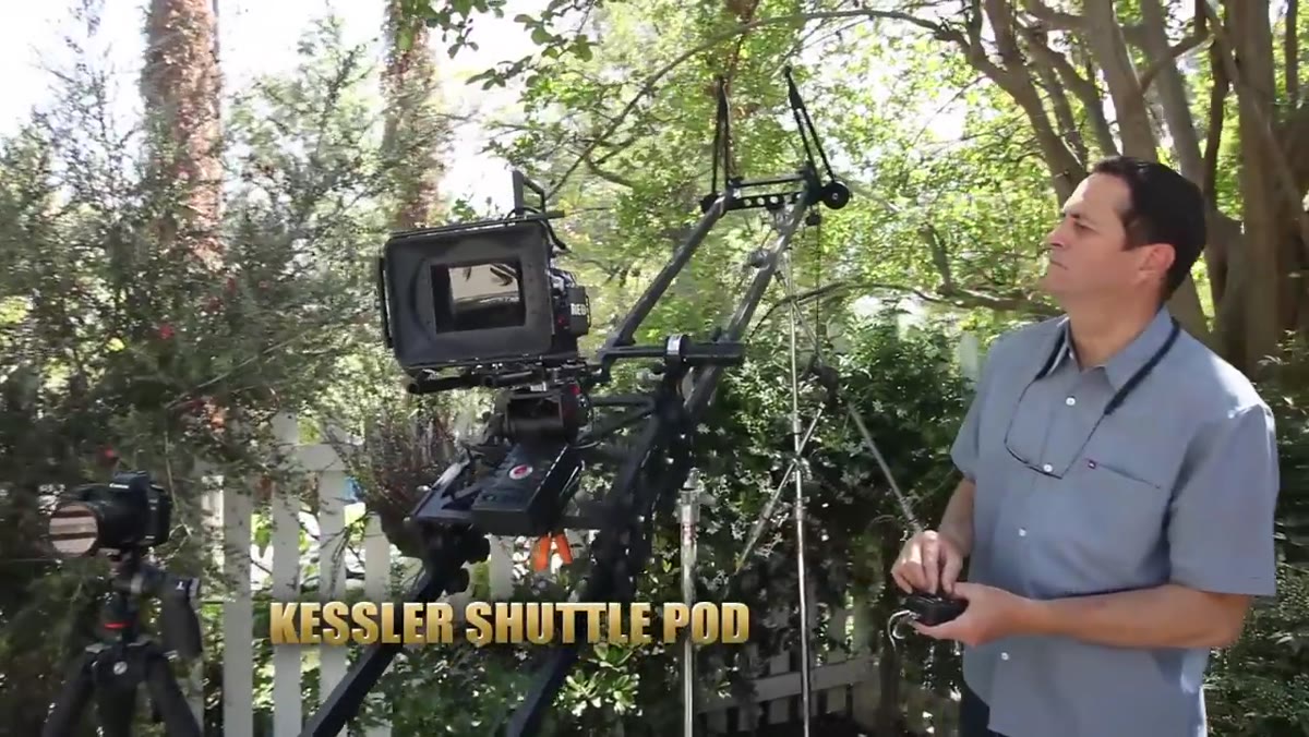 Red Epic camera being positioned near the grill scene