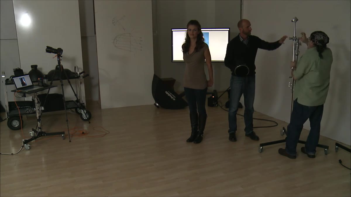 Light positioned on axis above camera lens