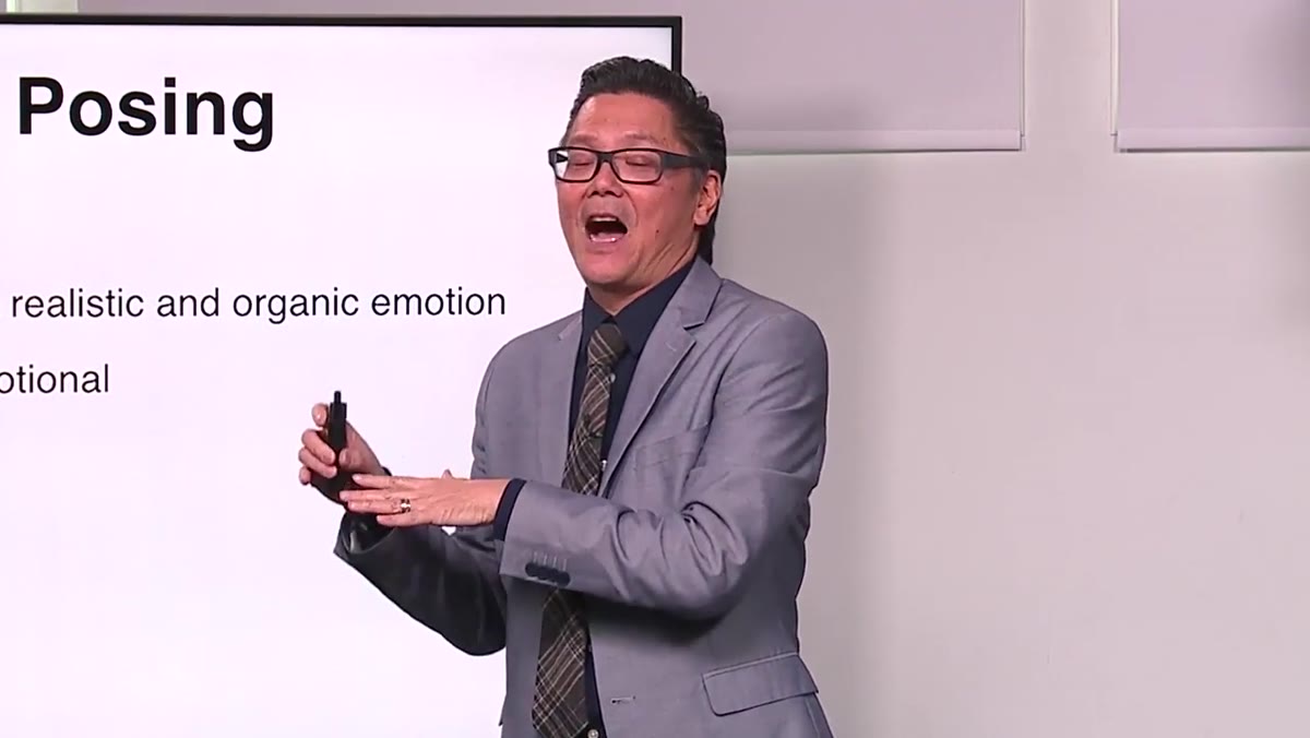 Lim describing his early robotic approach to posing as a math major