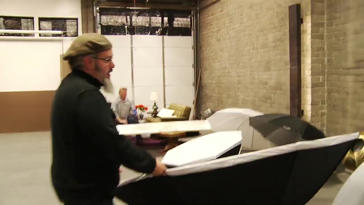 The 7-foot octobox fully assembled in studio space