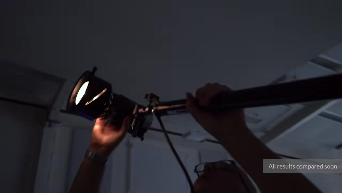 Small fresnel light in spot position on stand
