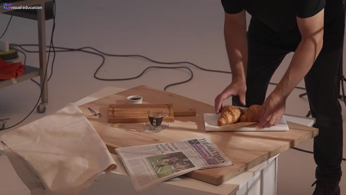 Marble slab replacing wooden cutting board on the set surface