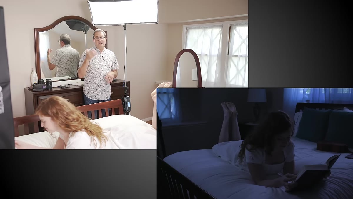 Single hard light source creating strong directional shadows on subject