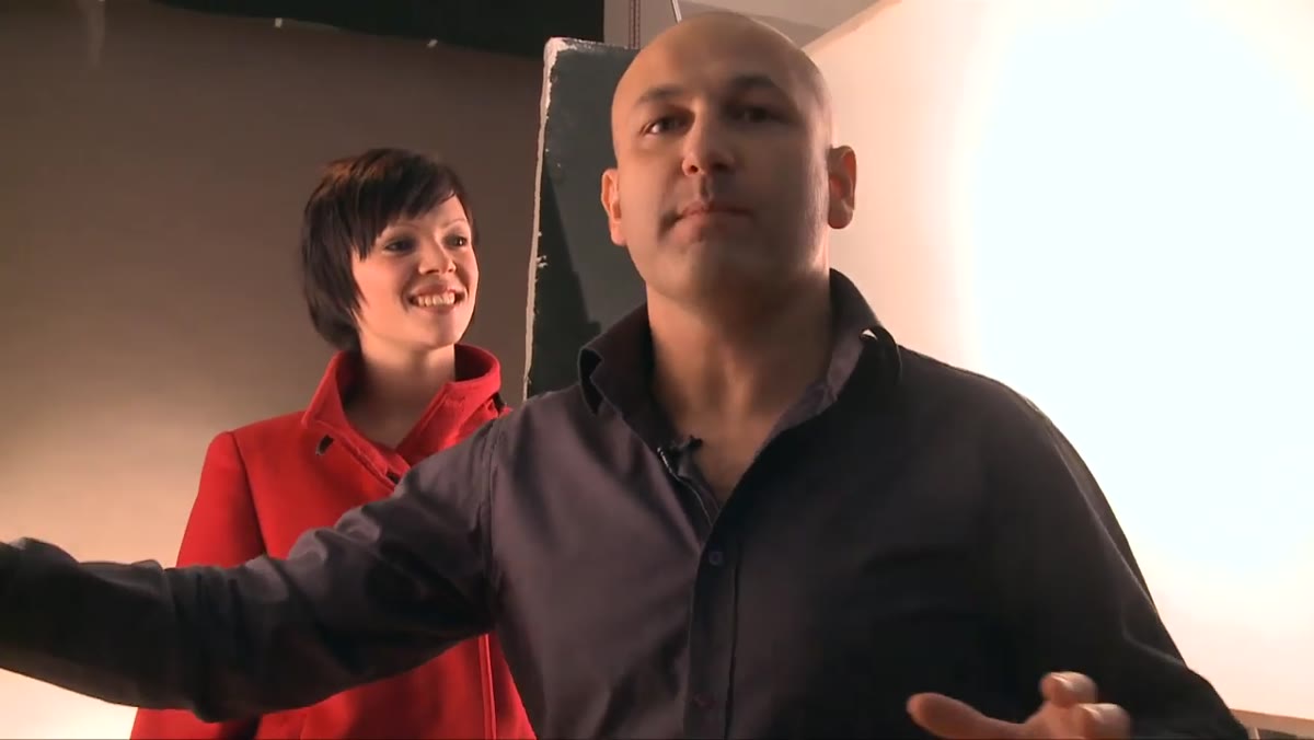 Scrims positioned as light sources replacing softboxes