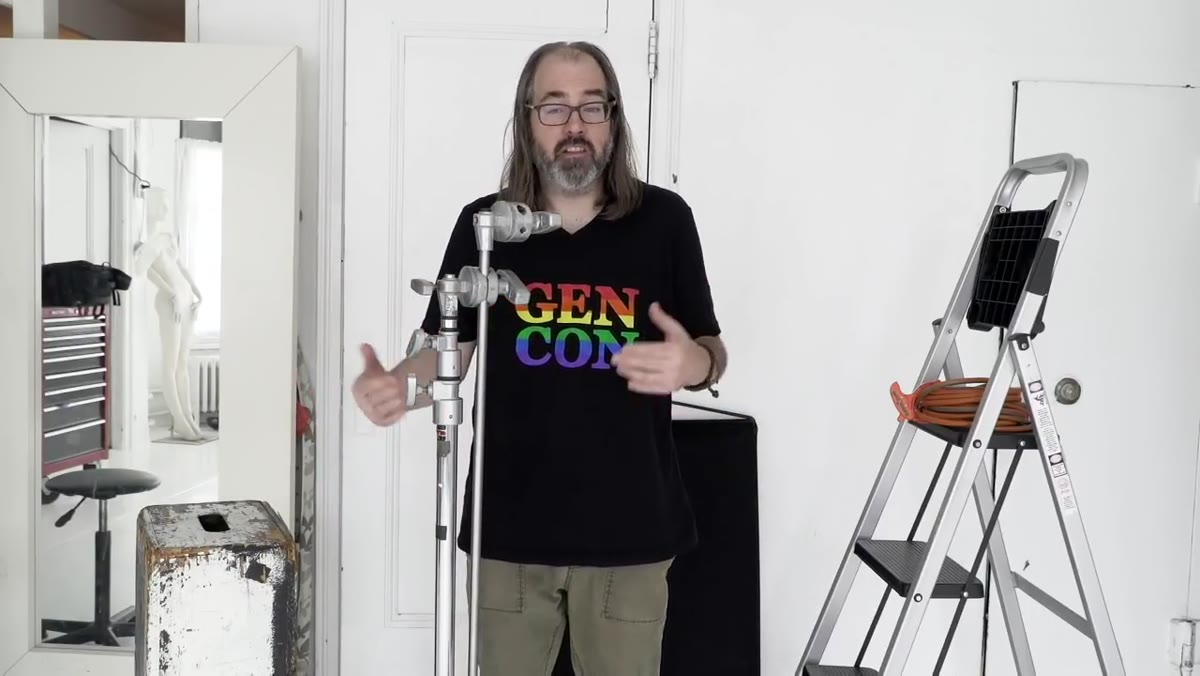 Complete C-stand kit with arm, knuckle, and stand together