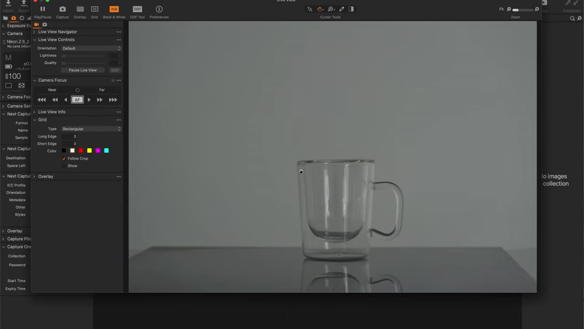 Camera viewfinder showing completely black frame without flash