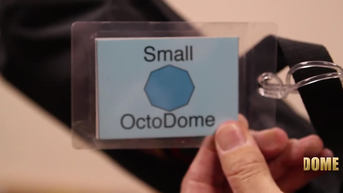 Small octodome with grid positioned as rim light