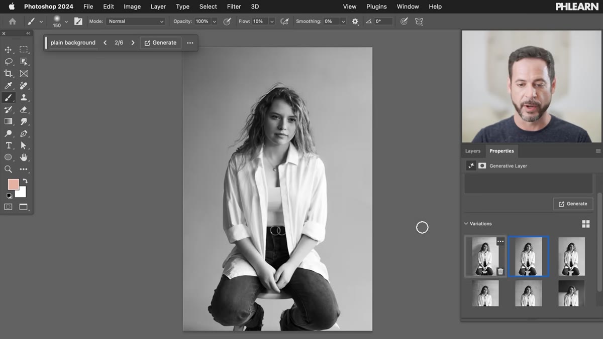 Final image with clean AI-generated studio backdrop applied
