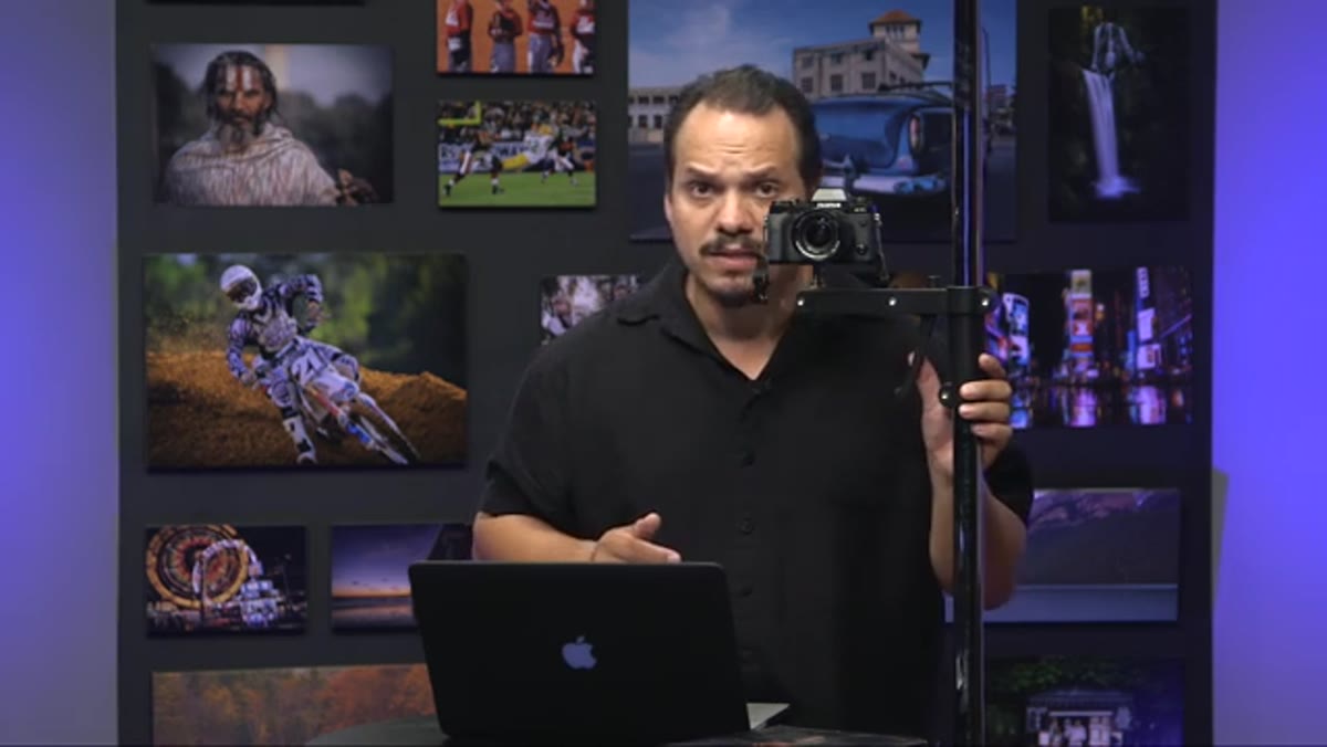 Camera mounted on stand positioned at subject&rsquo;s eye level