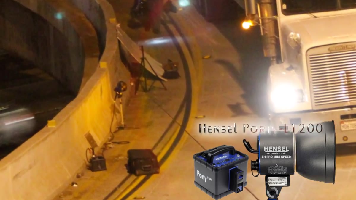 Third strobe aimed at reflective surface lighting truck detail