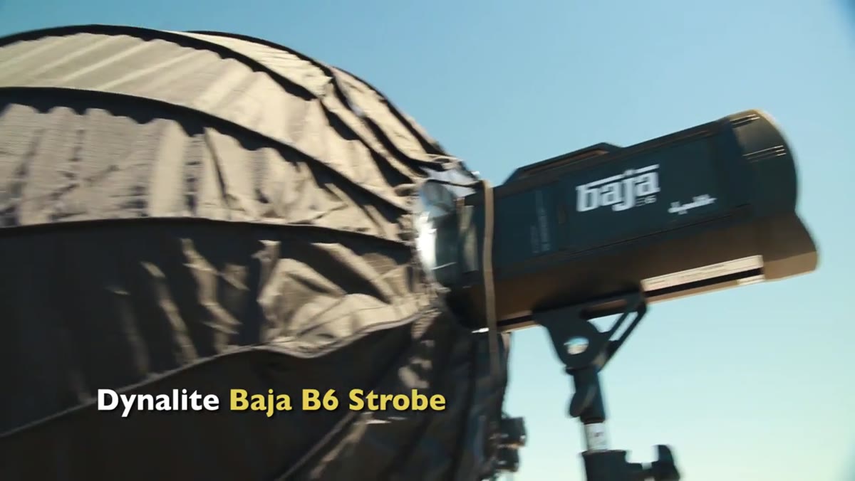 Baja B6 strobe positioned near the subject on location
