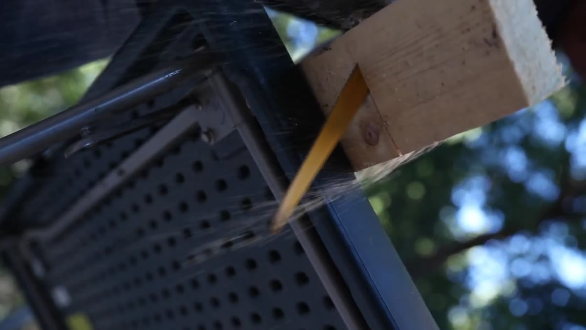 Short 2x4 blocks placed in each corner of the cooler interior