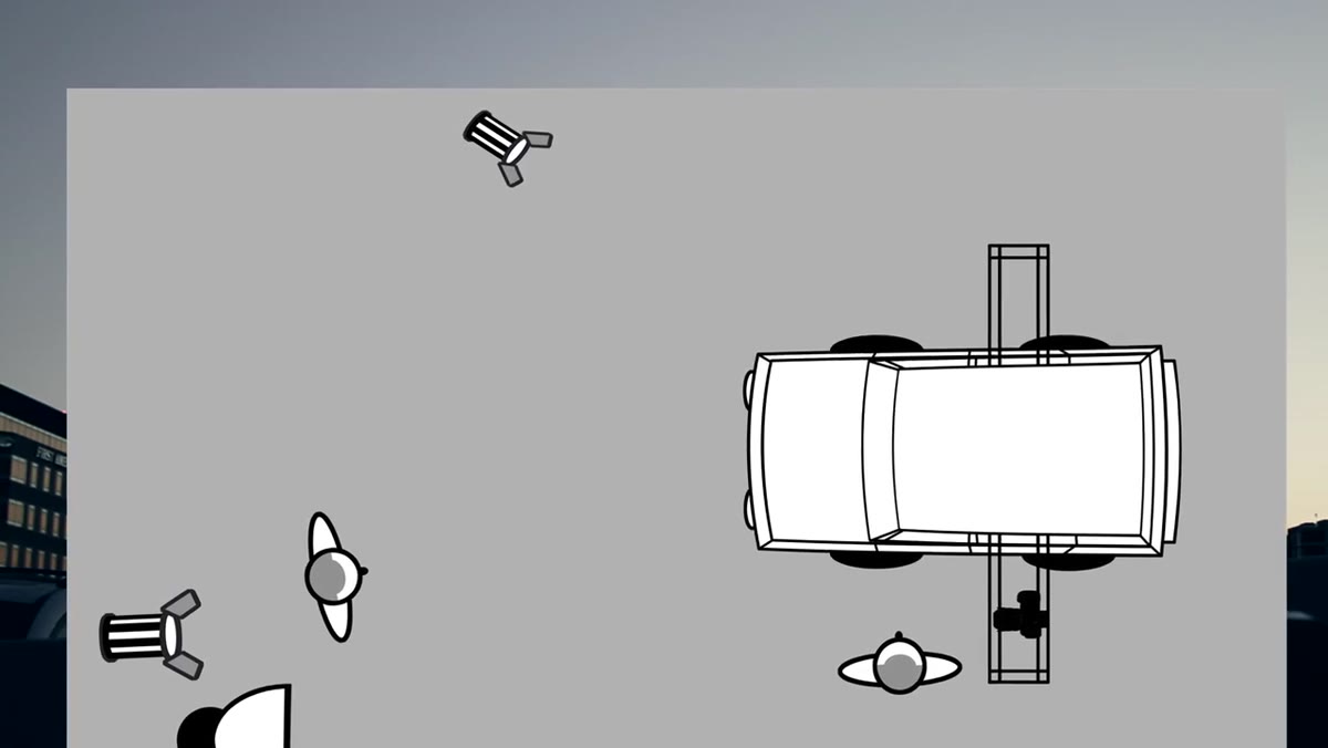 1K light placed camera right, aimed across the car as a rim source