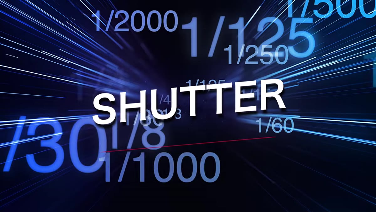 Camera display showing 1/250th second shutter speed setting