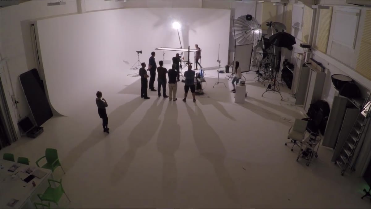 Wide shot of the main studio floor and infinity cove