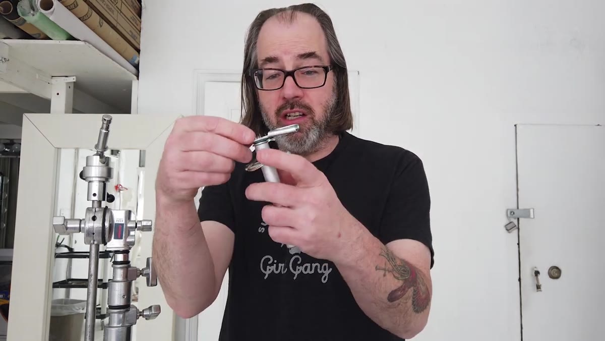 Drop ceiling adapter with baby pin fitting shown