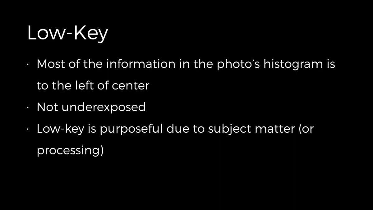 Histogram display showing tonal information weighted to the left