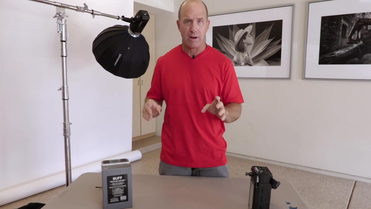 Joel Grimes holding the original Vagabond battery pack