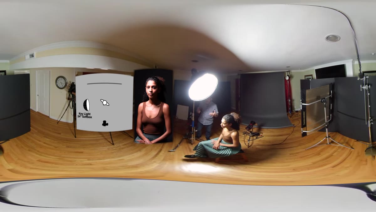 Single key light result showing hair merging with background
