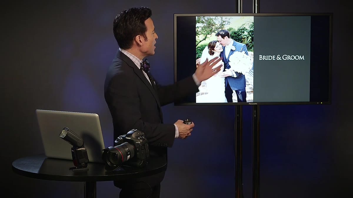 Groom leaning toward bride as she laughs naturally