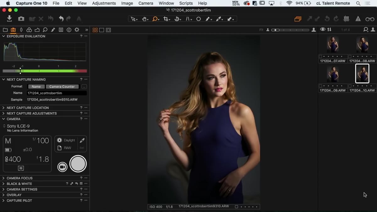 Photographer shooting wide, then tight from the same position without repositioning model