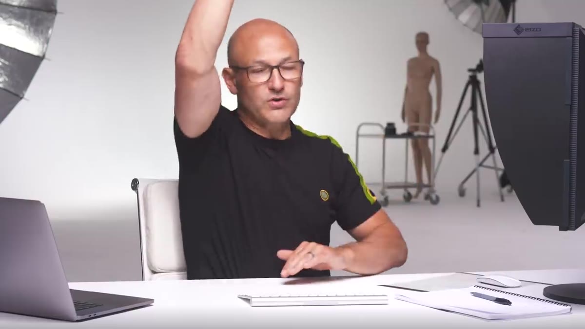 Two strip boxes positioned at 45-degree angles behind the subject on each side