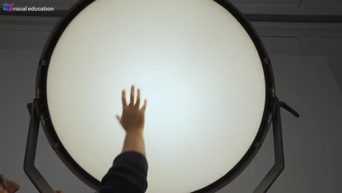 Demonstrating the graduated light output from the modifier&rsquo;s front