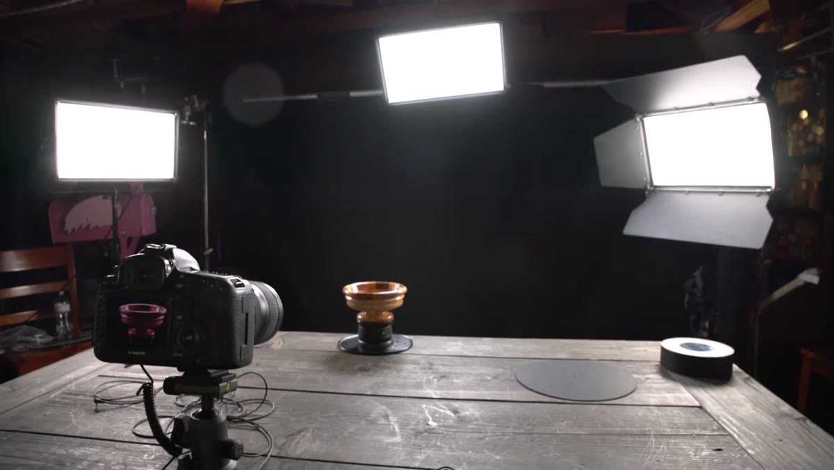 White fill card positioned in front of the bowl to bounce light