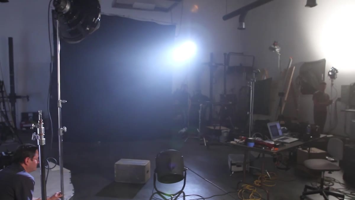 1K light bouncing off rear wall for ambient fill