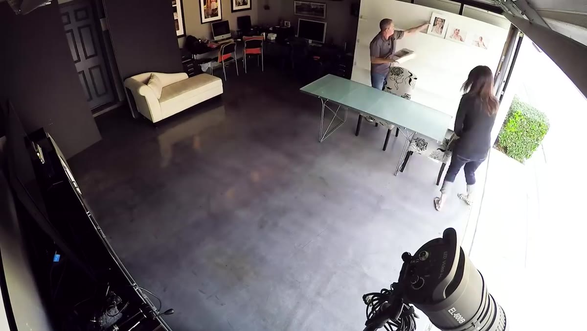 Paul explaining how furniture gets rearranged before client visits