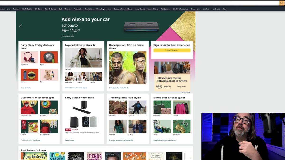 Amazon search bar with &ldquo;photography lighting flash kit&rdquo; typed in