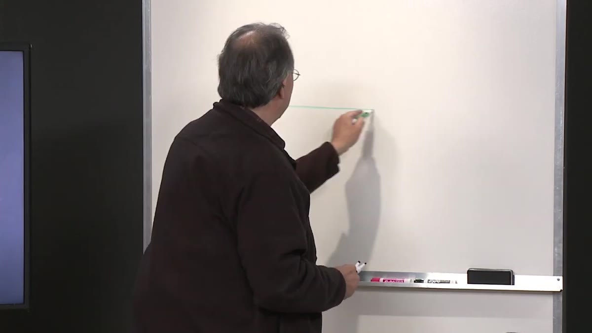 Corbell sketching a timeline axis from 0 to several milliseconds