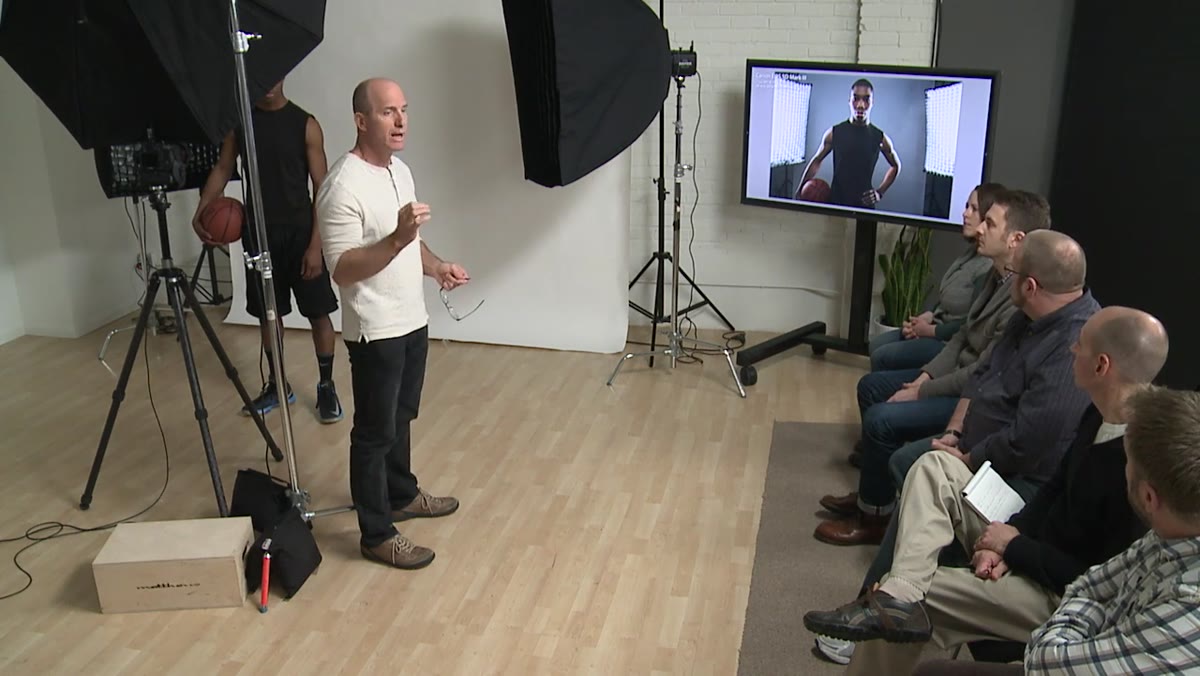 Grimes discussing the in-camera look versus the Photoshop-adjusted result